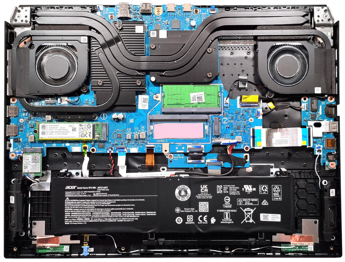 Internal Photo of Acer Predator Helios Neo 16 2023 PHN18-71 N22Q22 plastic CPU Fan original (ACER PHN18-71)